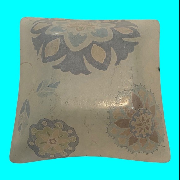 6 Reverse Painted Glass Snack Bowls Abstract Birds Mosaic Design 5" MCM - Picture 12 of 15